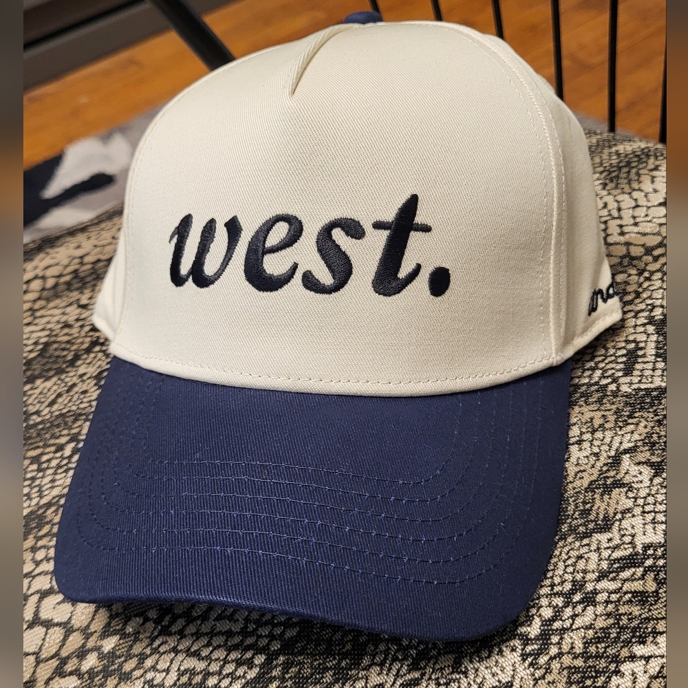 Cream and Blue Men's Cap